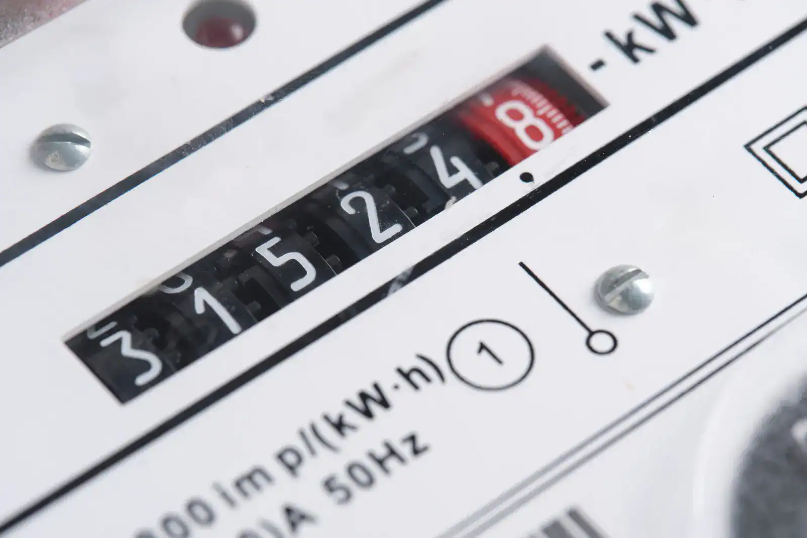 Strømmåler viser kWh-forbruk – måleravlesning